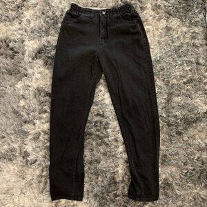 Lee Women's Relaxed Fit Black Jeans Stretchy Waist 28 length 44-12 long-